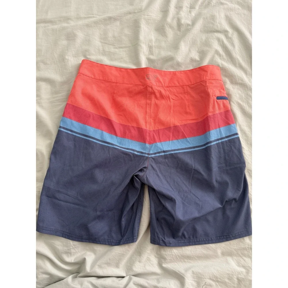 Vineyard Vines Board Shorts‎ Mens 34 NWT Mai Tai Stripe Swim Trunks Beach Preppy